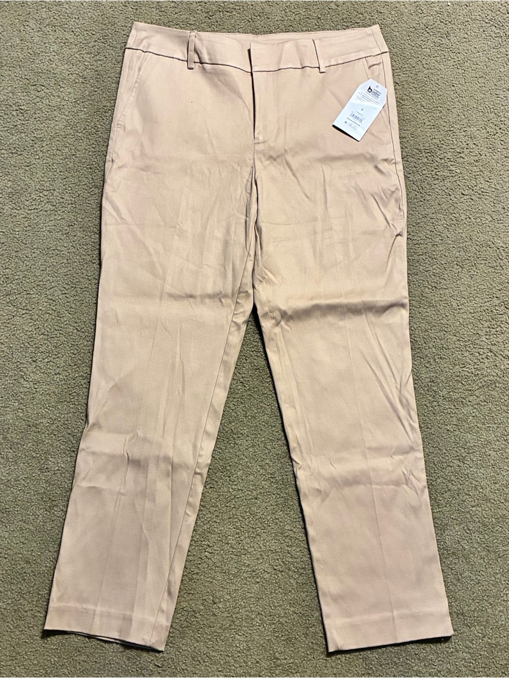 Women’s Time and Tru Cropped Tan Slim Stretchy Pants in Light Beige Size 8 NWT
